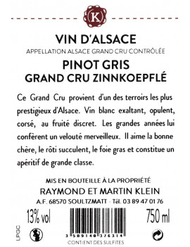 PINOT GRIS GRAND CRU ZINNKOEPFLÉ